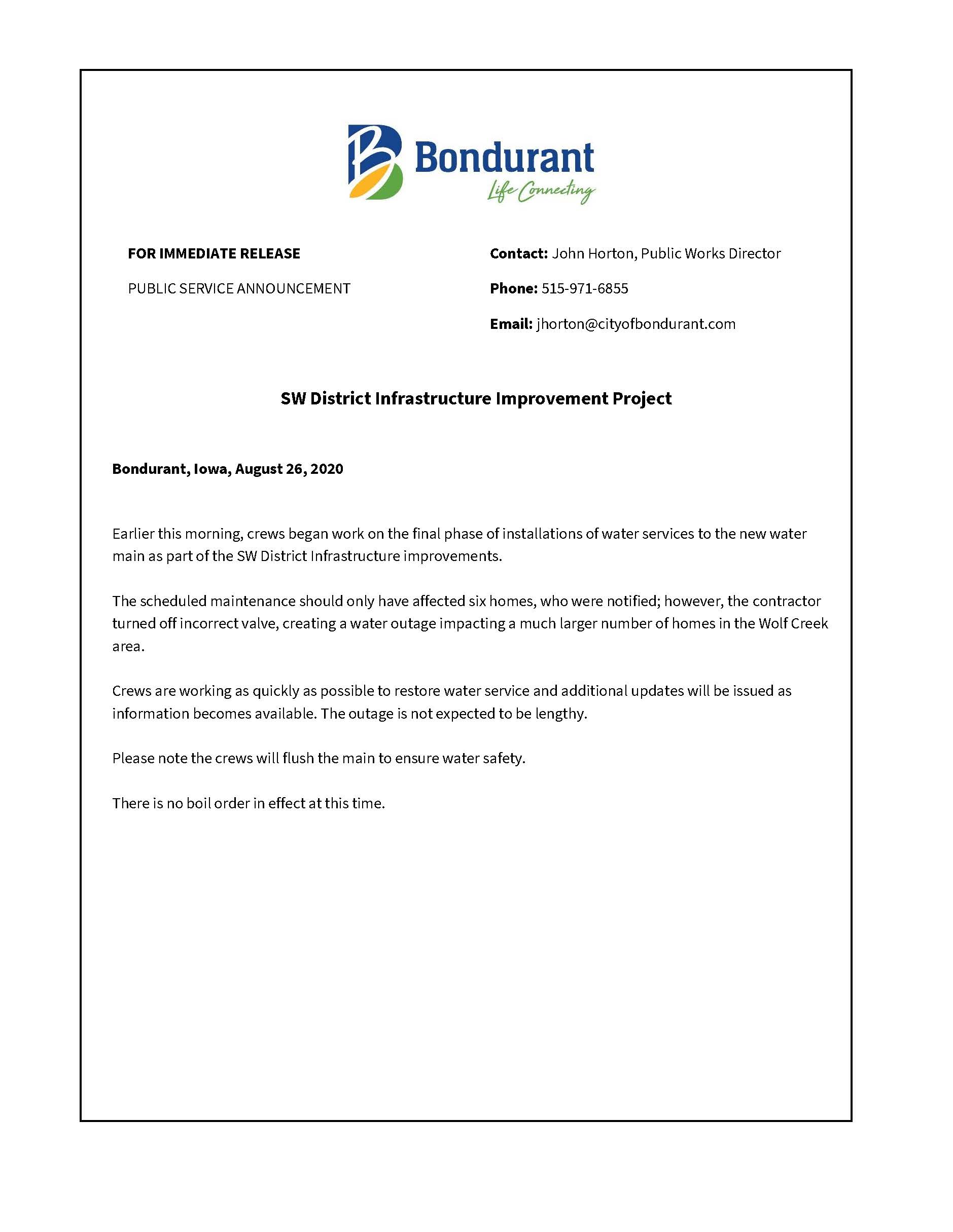 Water Outage Notice