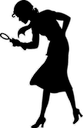 silhouette of girl with eyeglass 