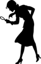 silhouette of girl with eyeglass