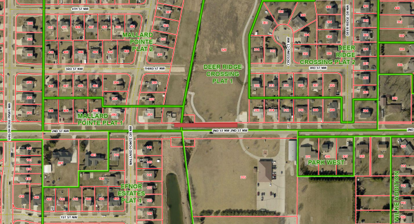 Map showing affected area