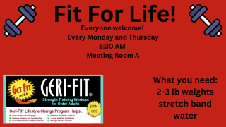 Fit For Life! Monday and Thursdays 8:30 AM