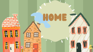 Green background with 3 illustrated homes