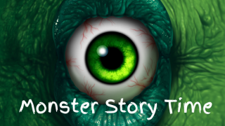 close up of green monster eye