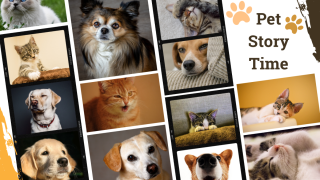 photos of various cats and dogs in a reel layout