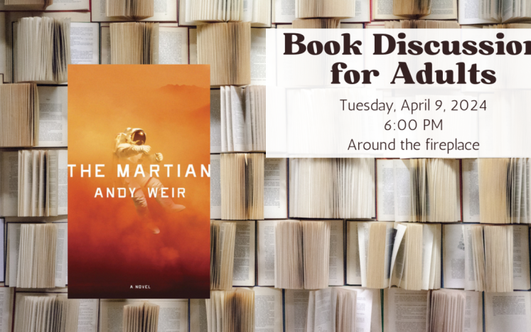 Book Discussion for Adults Tuesday April 9 2024 6:00PM Around the fireplace