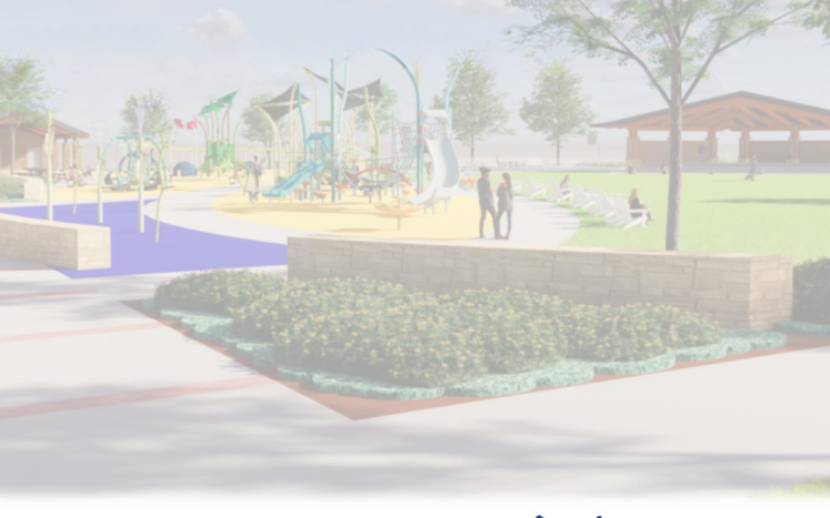 Design concept of a playground with the text "City Park Update"