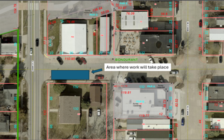 Map of Downtown Road Work