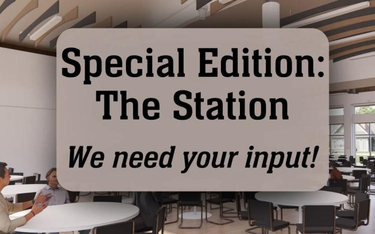 Background rendering of the new Station facility 