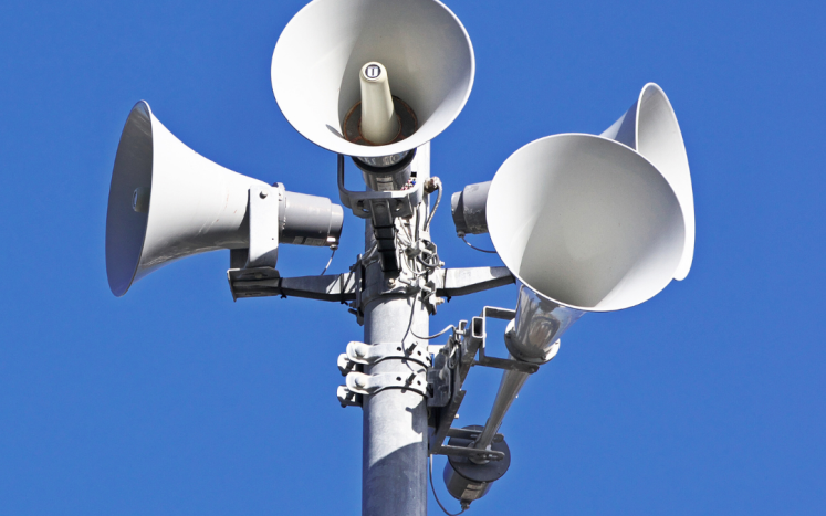 Emergency Siren on a pole