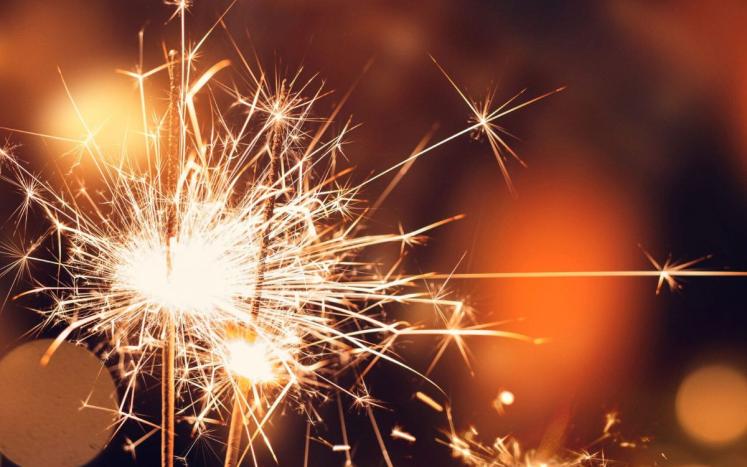 Sparkler on fire